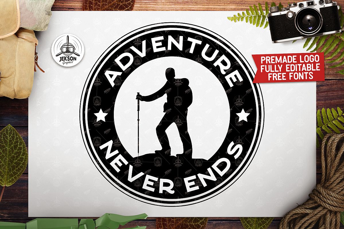 Retro Adventure Badge, Camp Vector Logo Label SVG Cut File example image 1