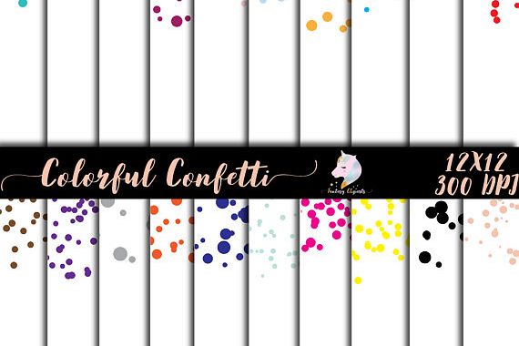 Colorful Confetti Overlay Clipart example image 1