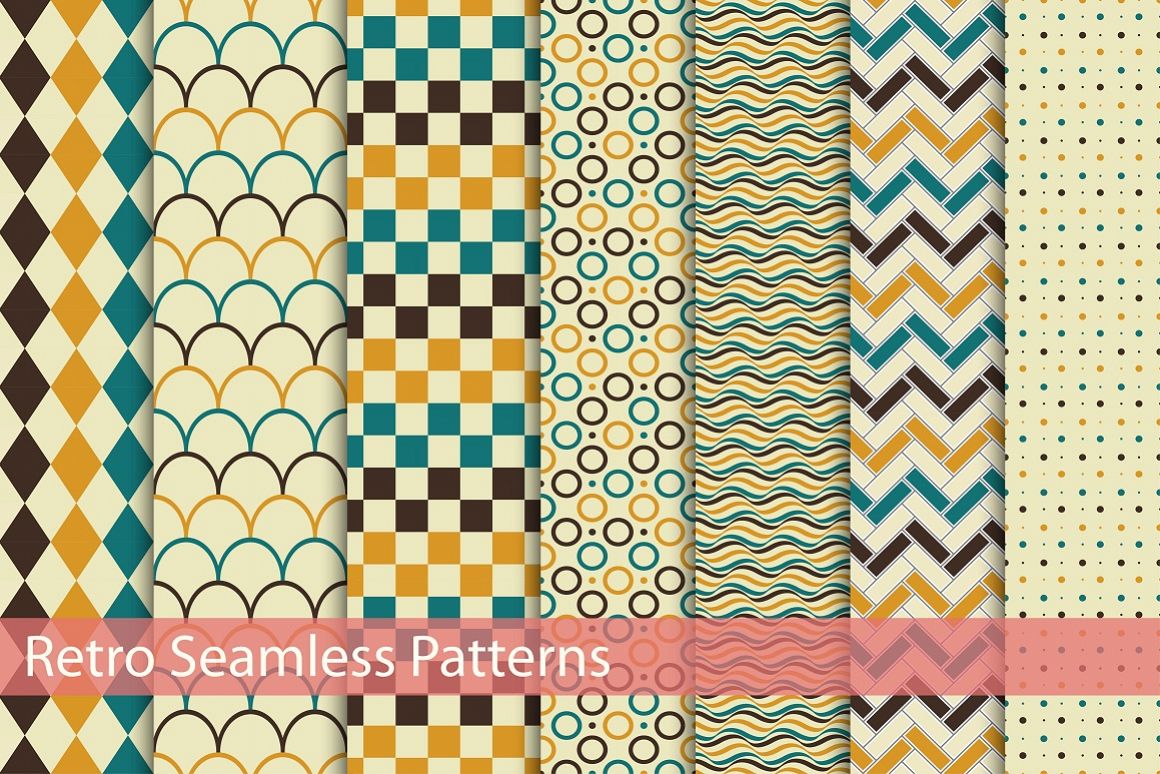 Retro patterns - seamless. example image 1