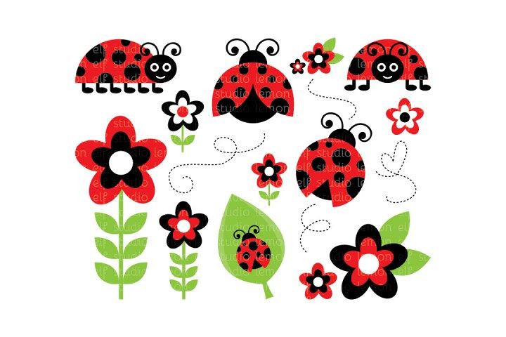 Lady Bugs-Digital Clipart (LES.CL09A) example image 1