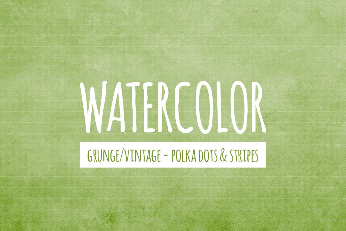 Watercolor Texture Backgrounds With Dots & Stripes - Green example image 1