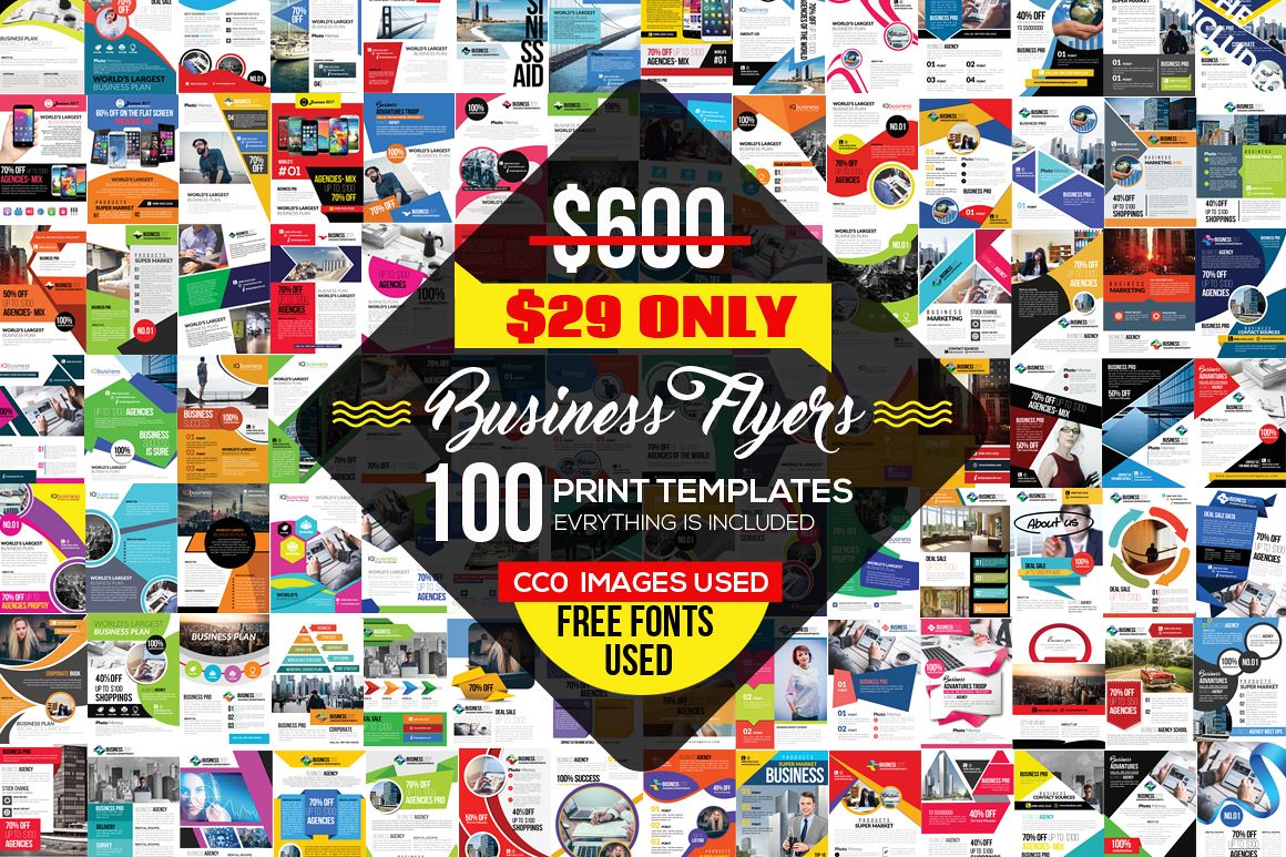 100 Business Flyer Template Big Bundle example image 1