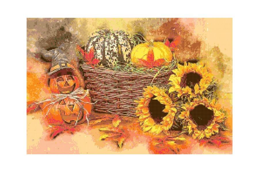 Halloween Centerpiece Cross Stitch Pattern example image 1