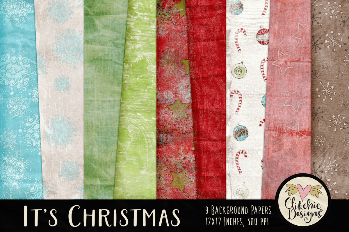 Christmas Backgrounds - Christmas Digital Papers Textures example image 1