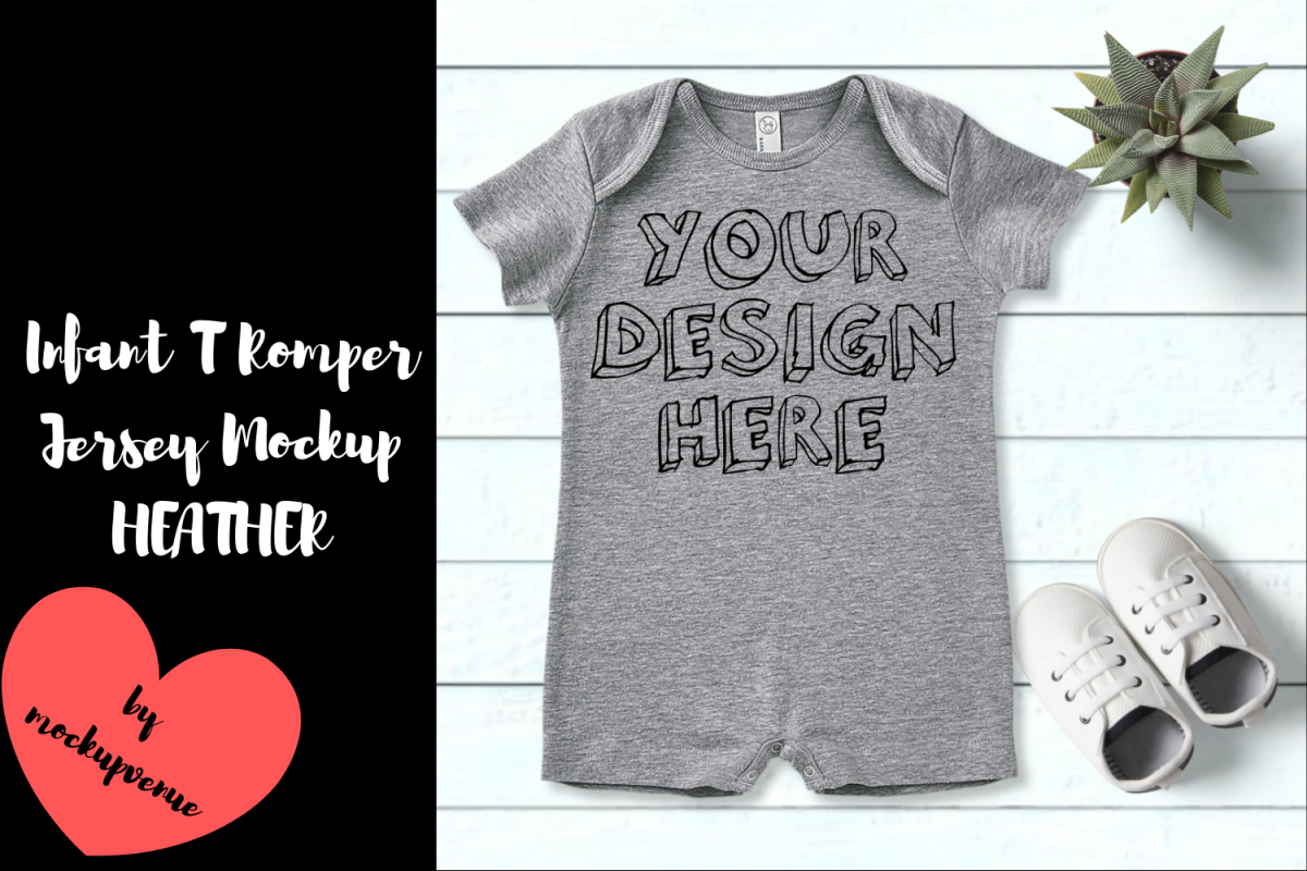 Infant T Romper Jersey Mockup - HEATHER example image 1