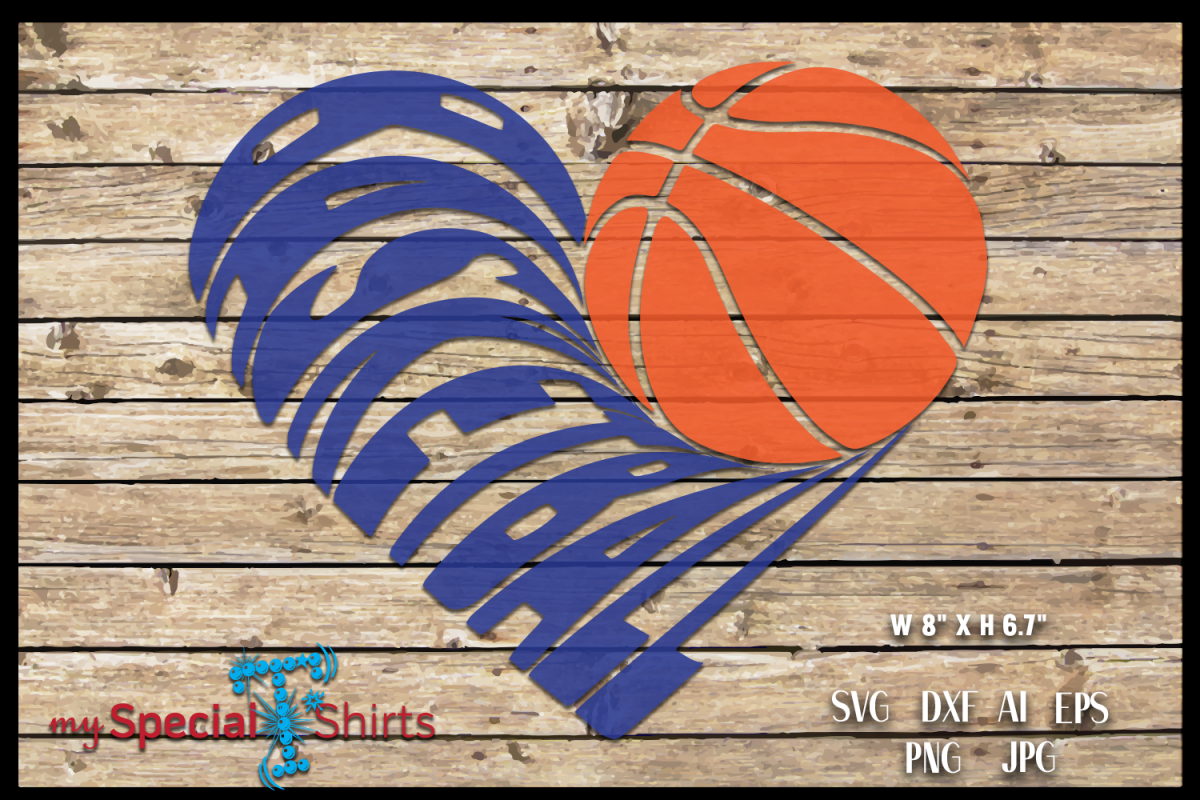 Basketball Heart Cut Out SVG, DFX, EPS, JPG, PNG example image 1