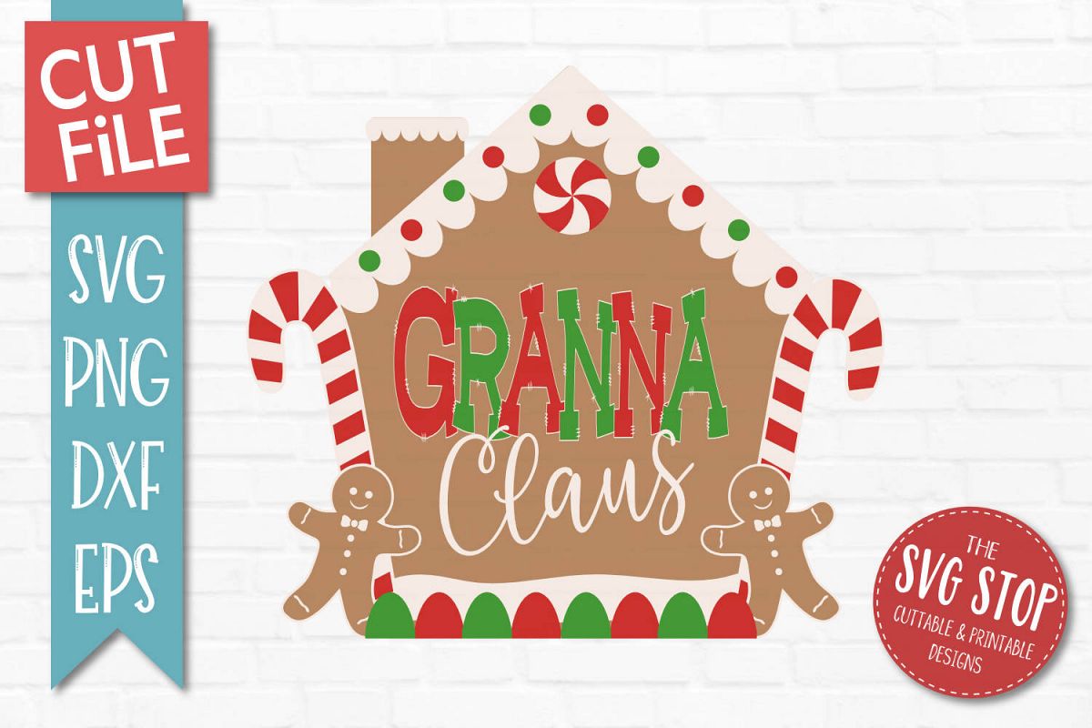 Granny Claus Gingerbread Christmas SVG, PNG, DXF, EPS example image 1