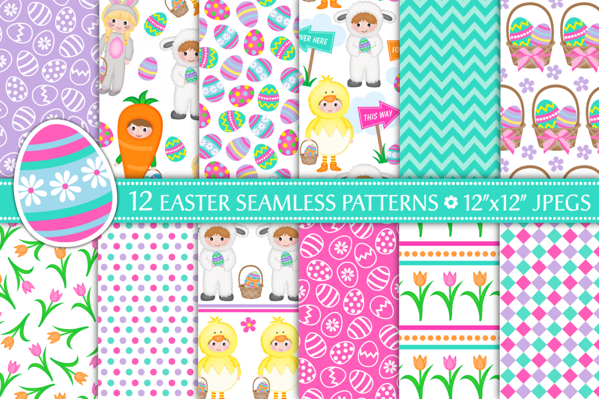 easter digital paper, Easter patterns, easter - P36 example image 1