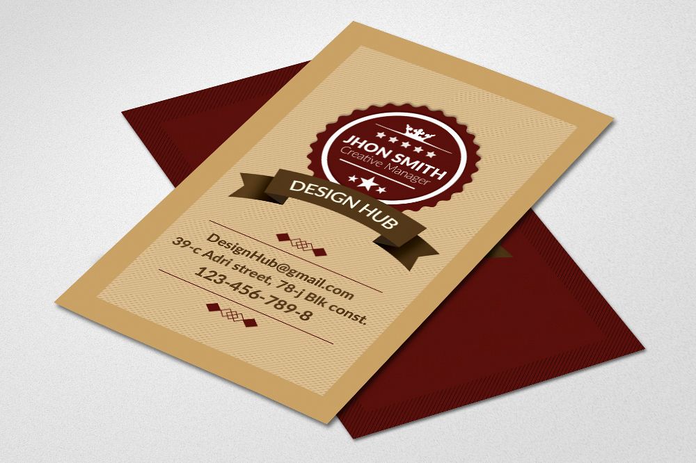 Retro Vintage Vertical Business Card example image 1