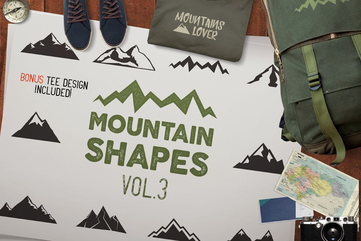 Mountain Shapes & Tee Design Vol.3 example image 1