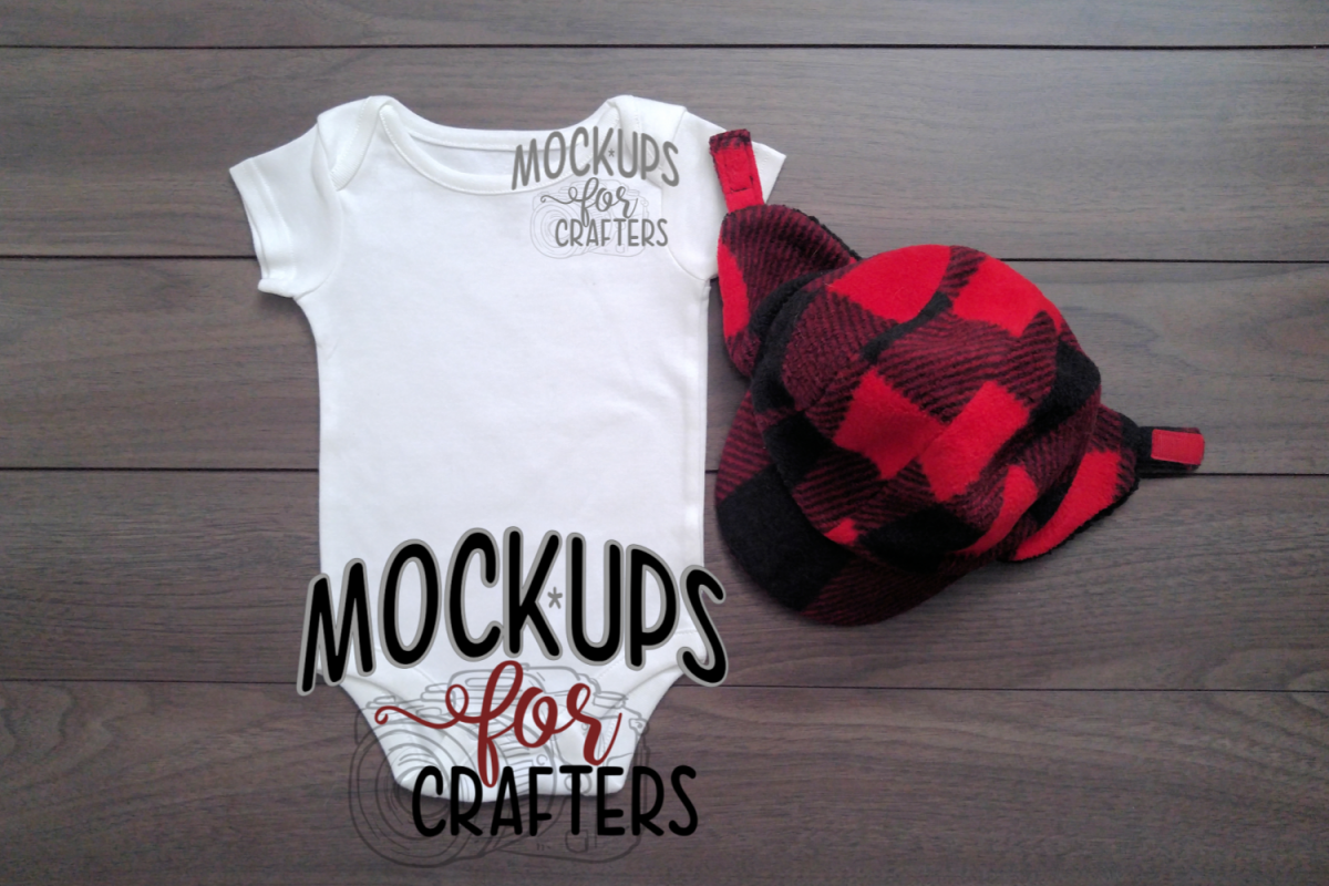 MOCK-UP - White one-piece baby outfit example image 1