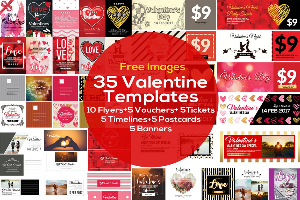 35 Valentine Print Templates example image 1