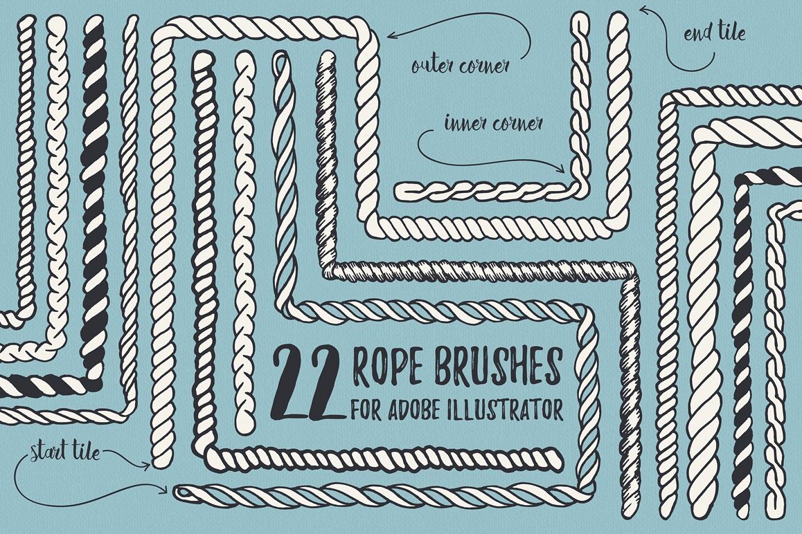 22 Vector Rope Brushes example image 1