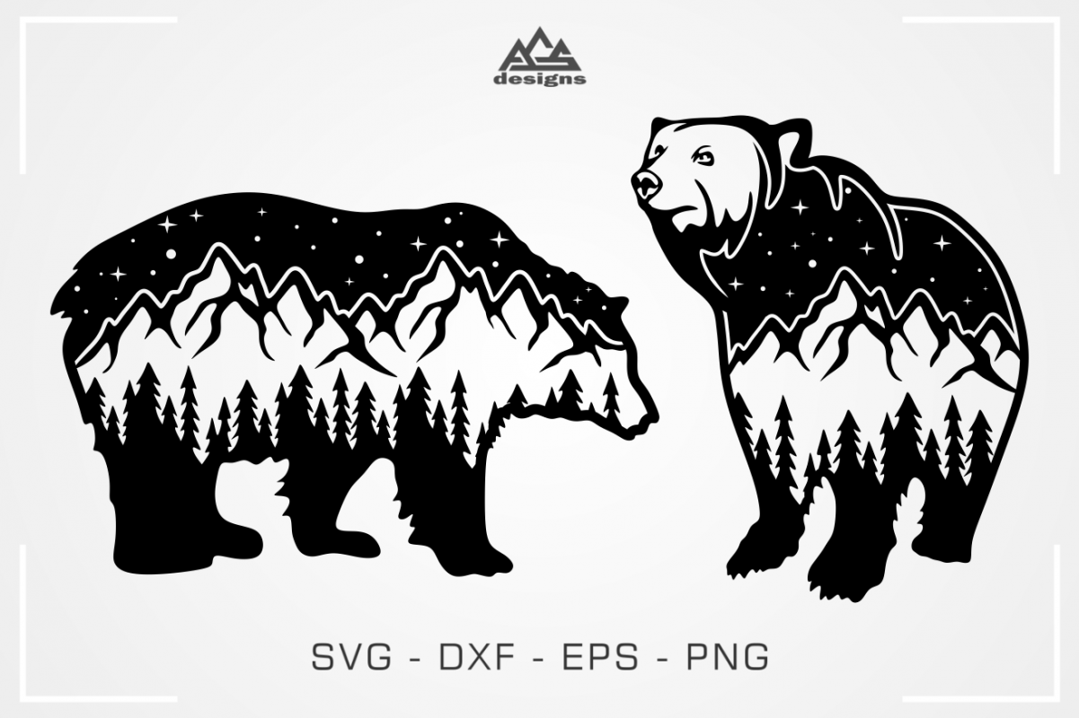 Free Free 195 Silhouette Bear Mountain Svg SVG PNG EPS DXF File