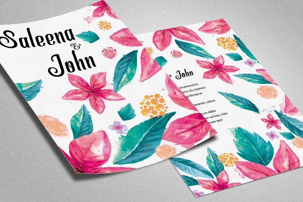 Double Sided Wedding Invitation Card example image 1