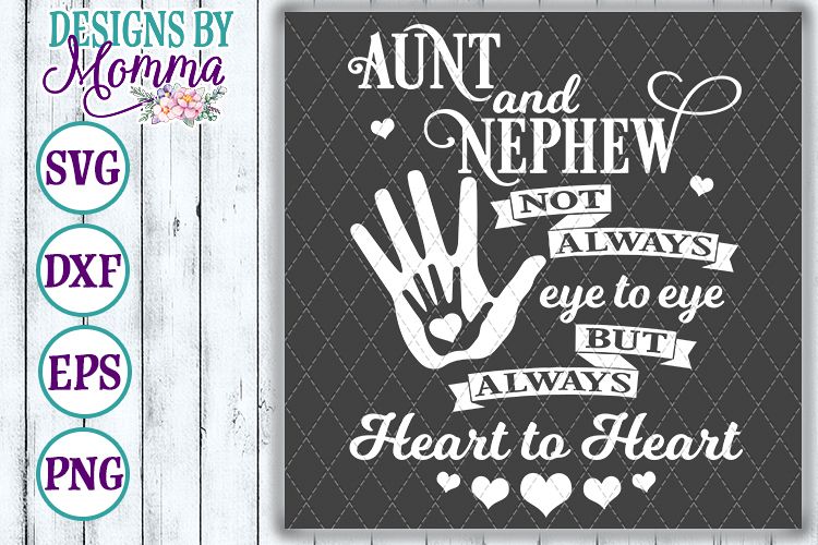 Aunt and Nephew Heart to Heart SVG example image 1