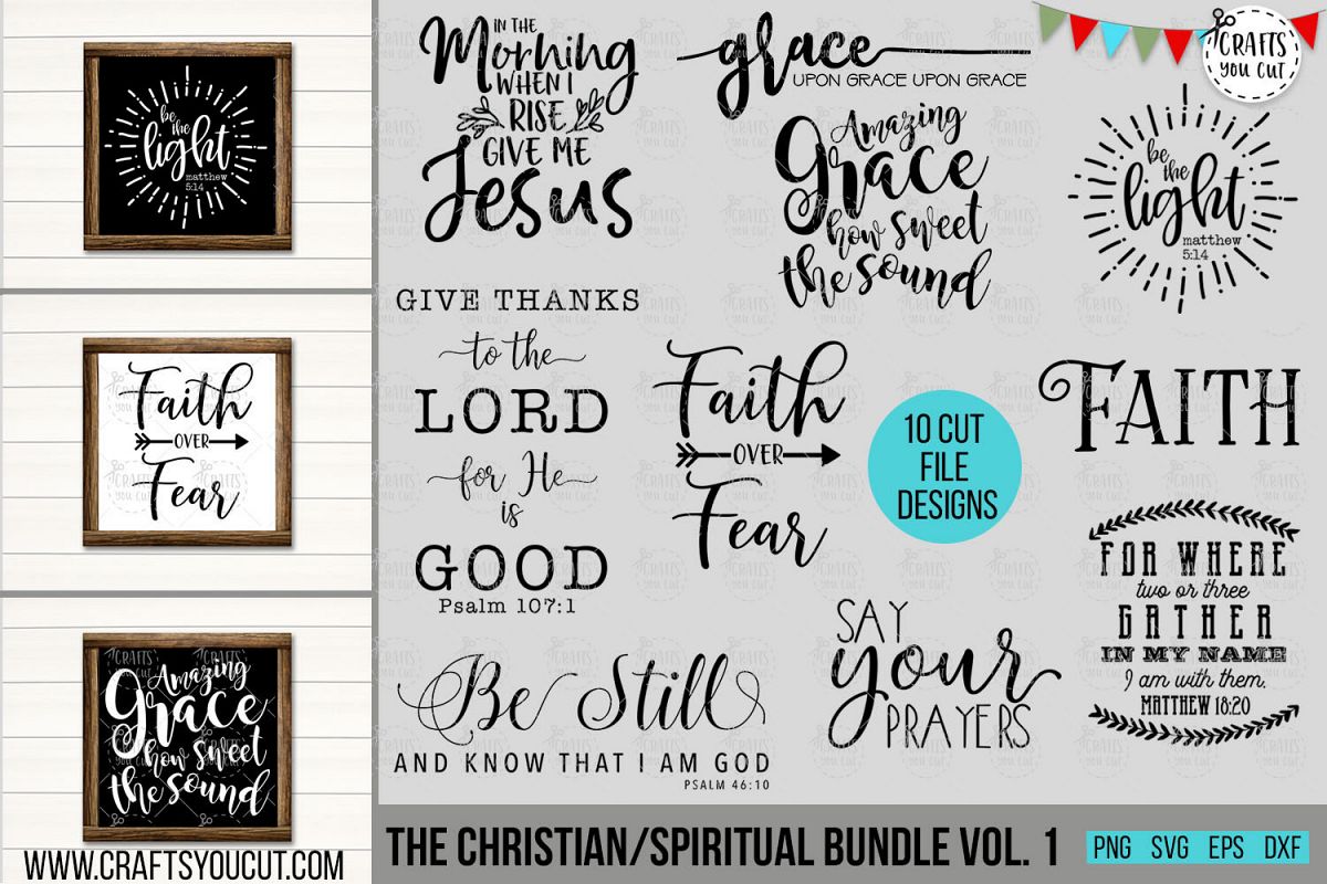 Christian/Spiritual Bundle Vol. 1- An SVG Cut File Bundle example image 1