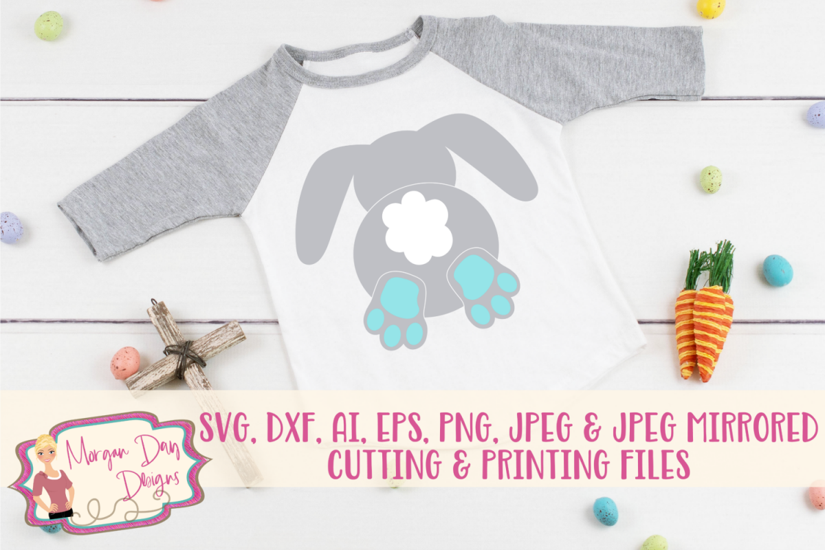 Bunny Butt - Easter SVG, DXF, AI, EPS, PNG, JPEG example image 1