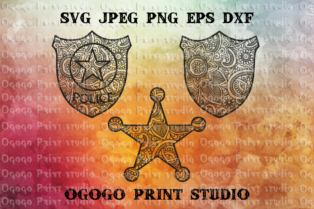 Download Police badge SVG, Zentangle Svg, Mandala Svg, Sheriff ...