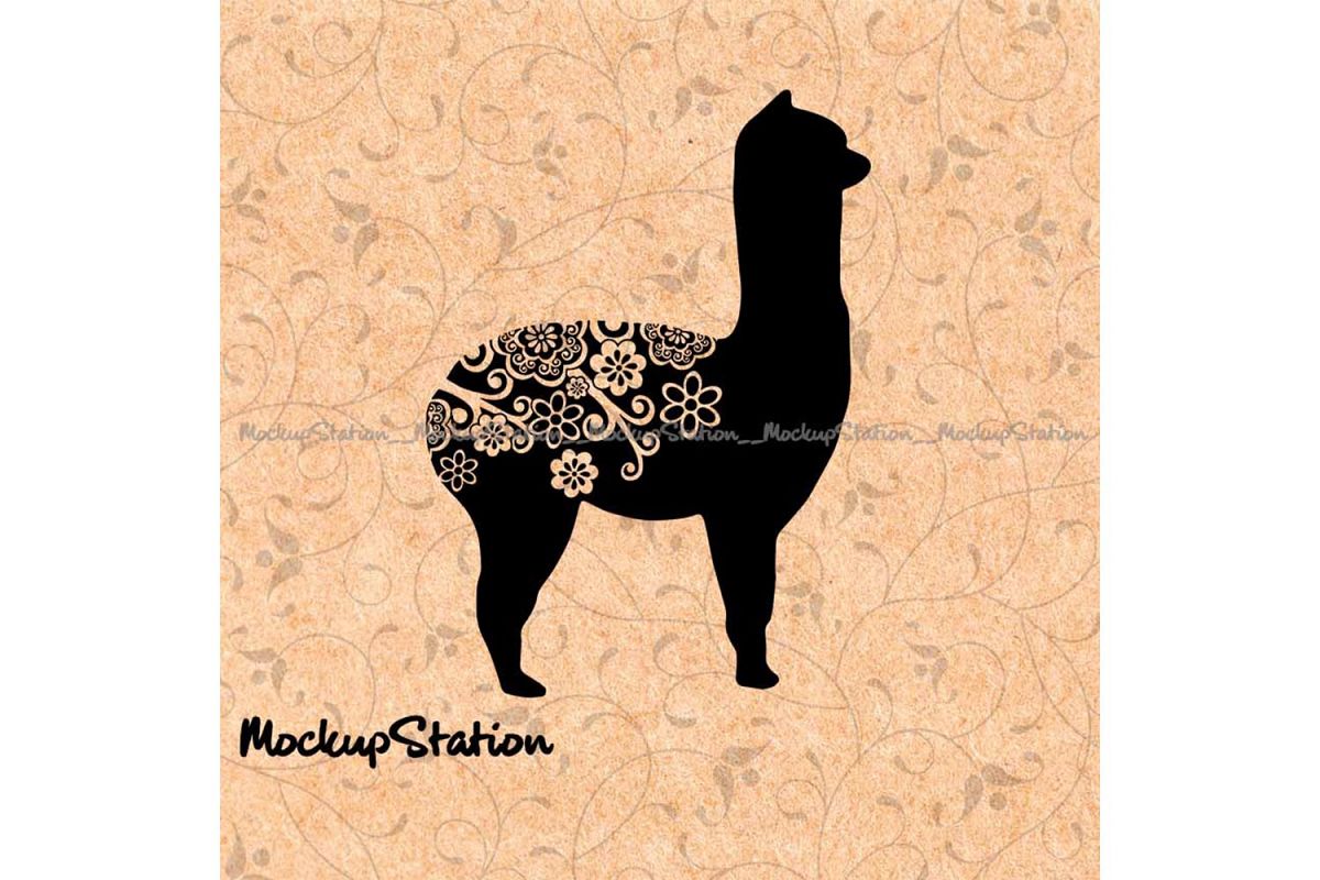 Download Llama Mandala SVG, Alpaca Flower Decor PNG Cut File Clip Art