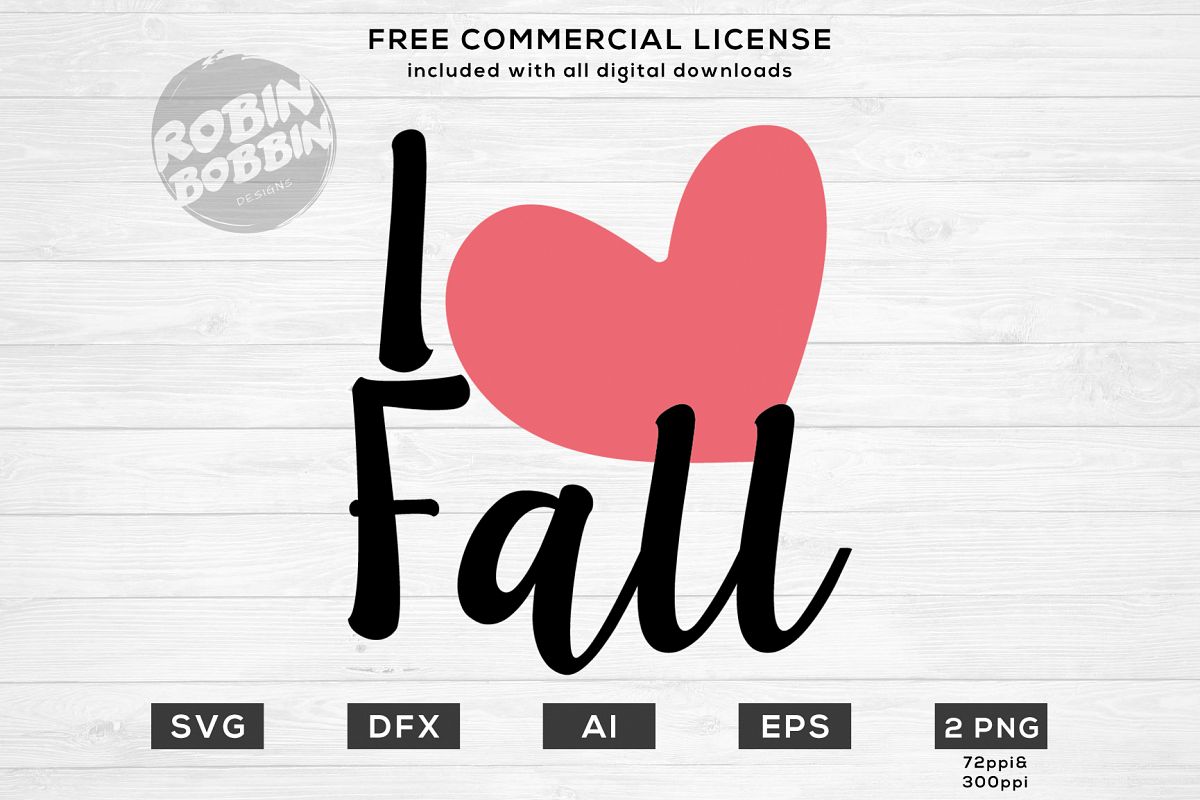 I Love Fall - Autumn SVG File example image 1
