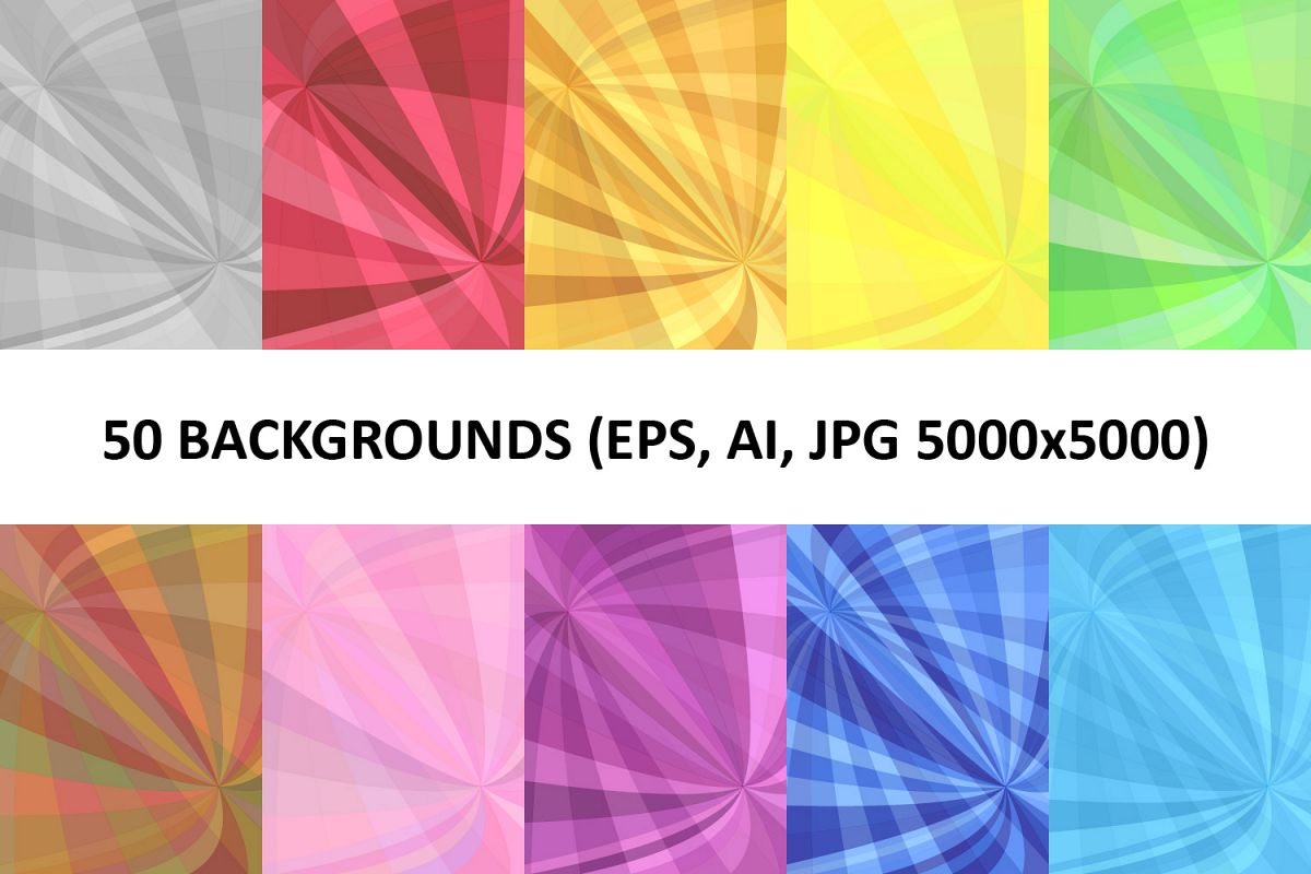 50 Curved Backgrounds (AI, EPS, JPG 5000x5000) example image 1