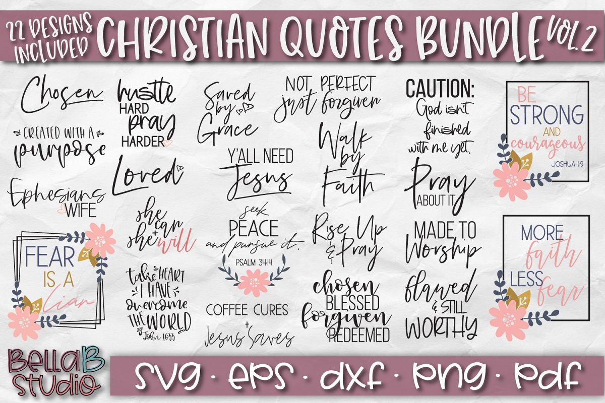 Download Christian Quotes SVG Bundle, Christian SVG Cut Files