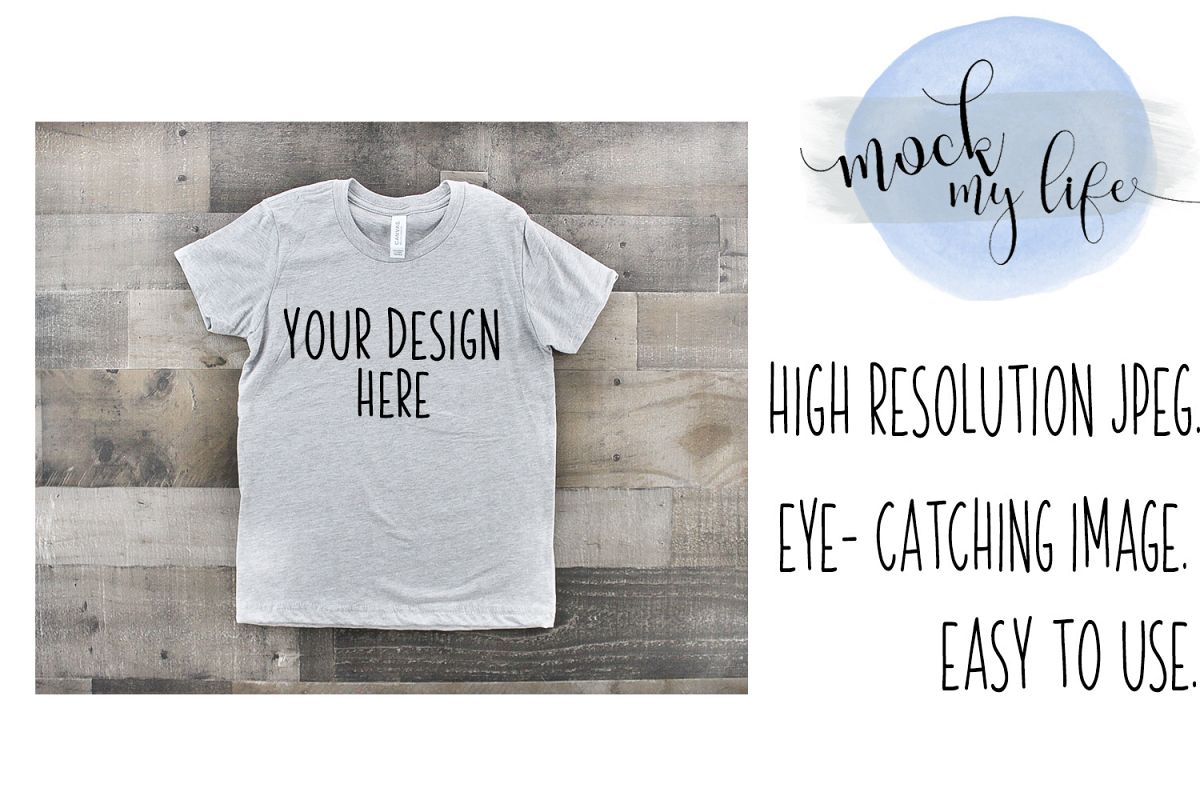 Bella Canvas Mockup / Plain Shirt Mock up / Youth Shirt example image 1