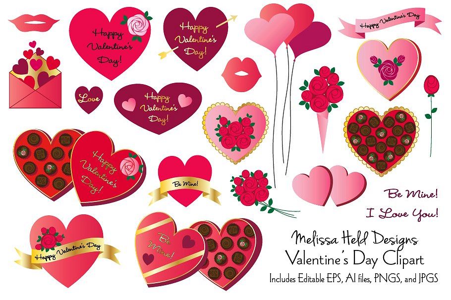 Valentine's Day Clipart example image 1
