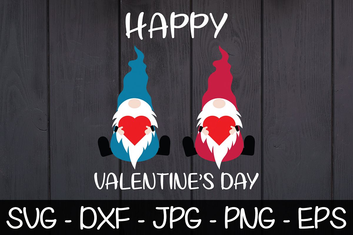 Happy Valentine's Day Gnomes SVG EPS PNG Valentine Gnomes example image 1
