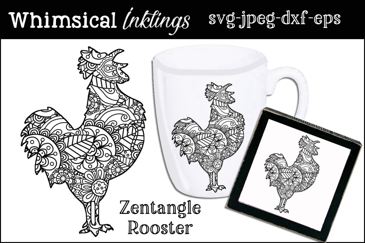 Zentagle Rooster SVG example image 1