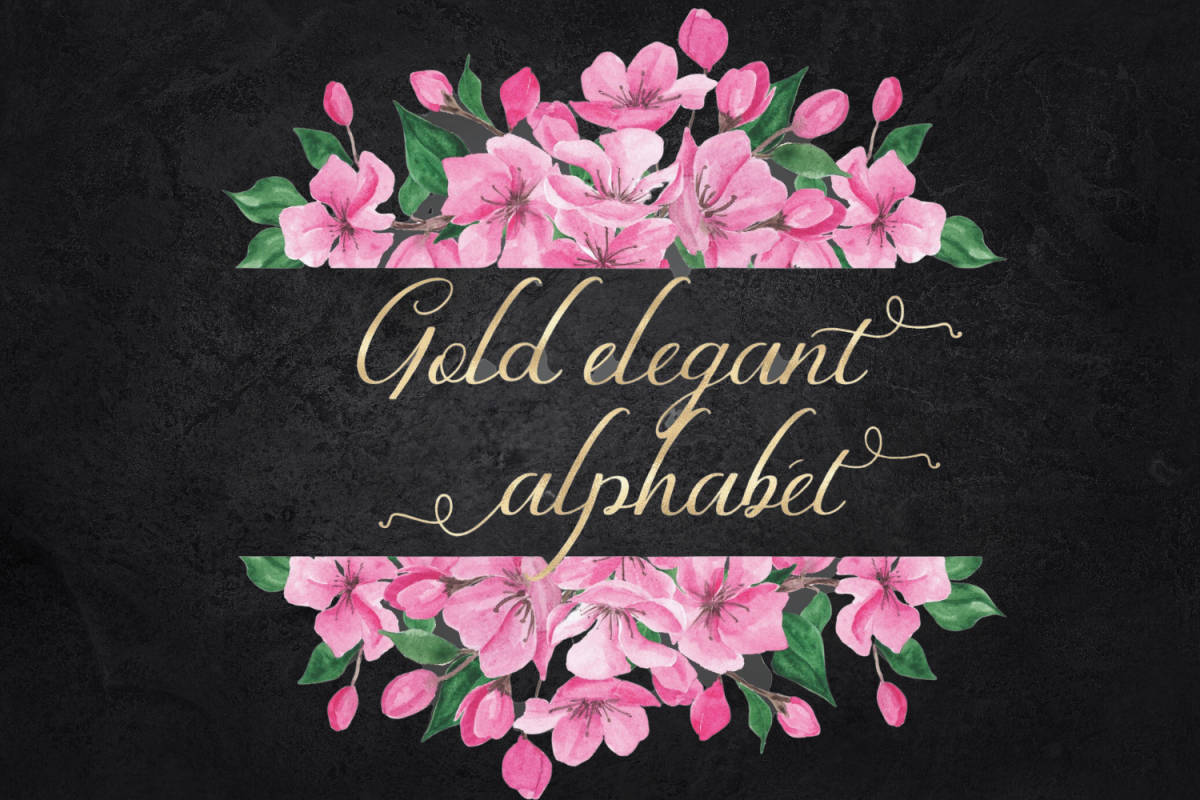 Gold foil alphabet, Gold letters clipart, Gold numbers example image 1
