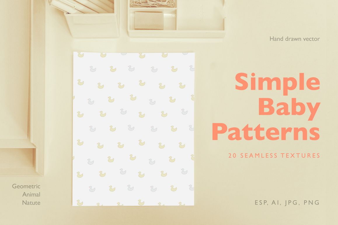 Simple Baby Patterns. Animals, nature. example image 1