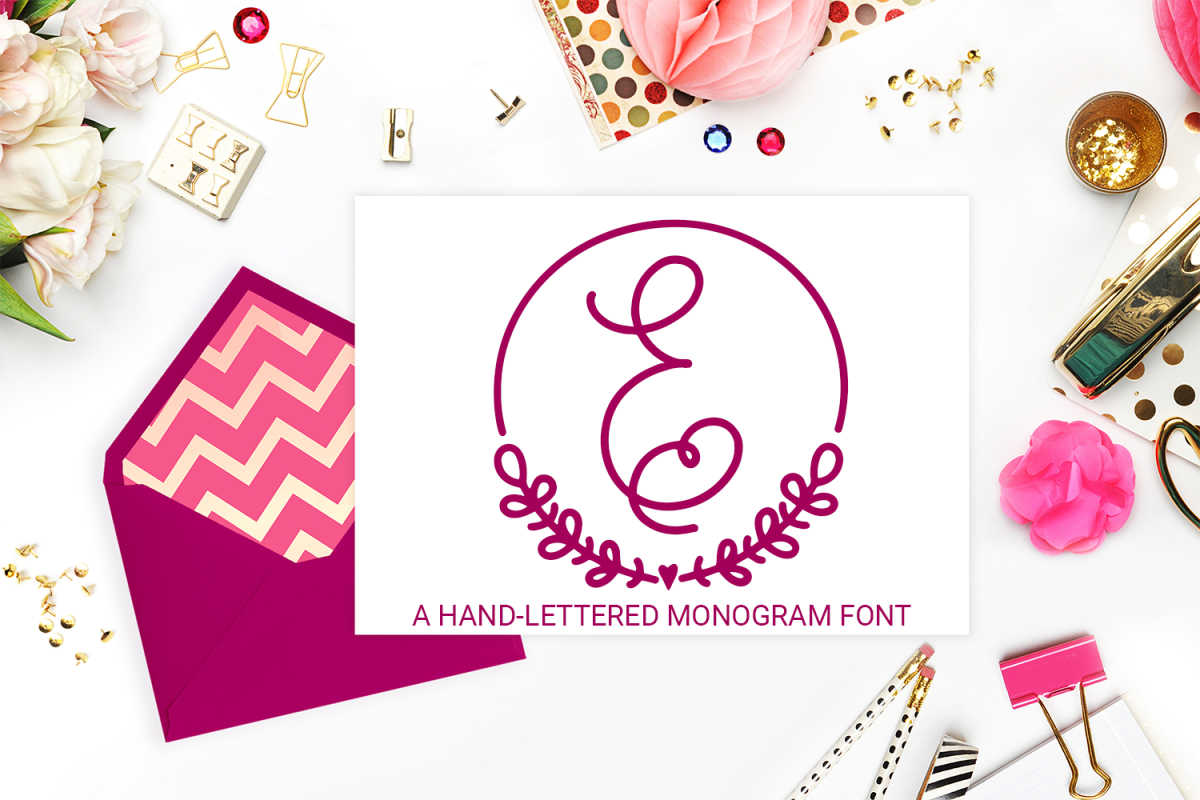 Frame Monogram - A Hand-Written Monogram Font example image 1