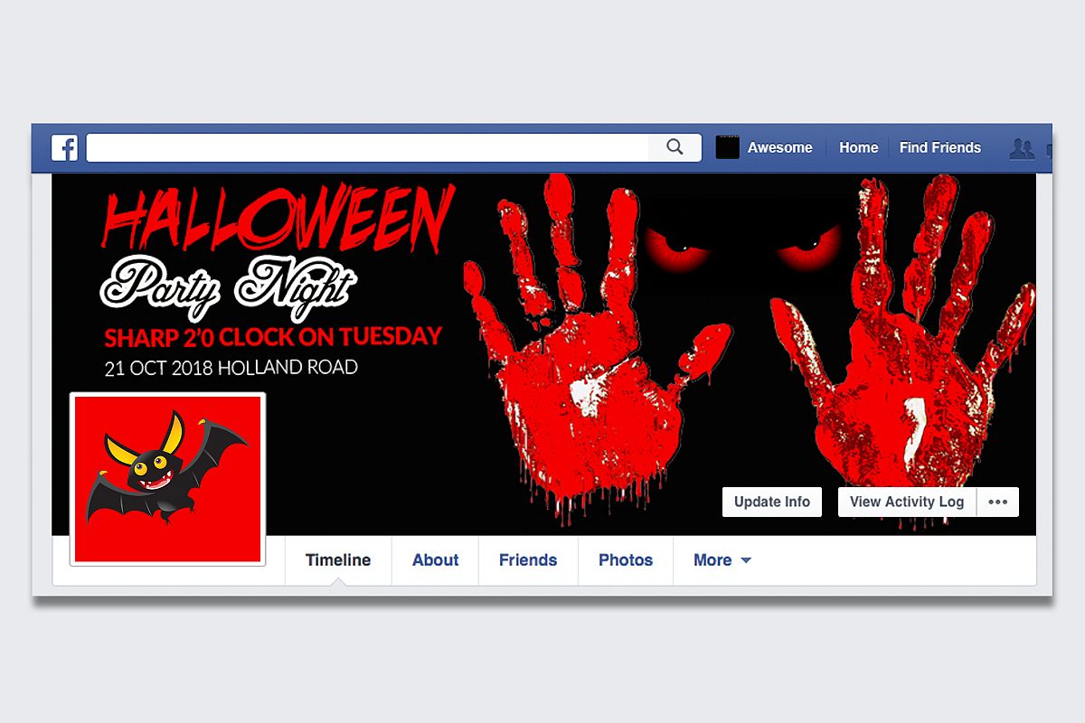 Halloween Party Night Facebook Timeline Cover example image 1