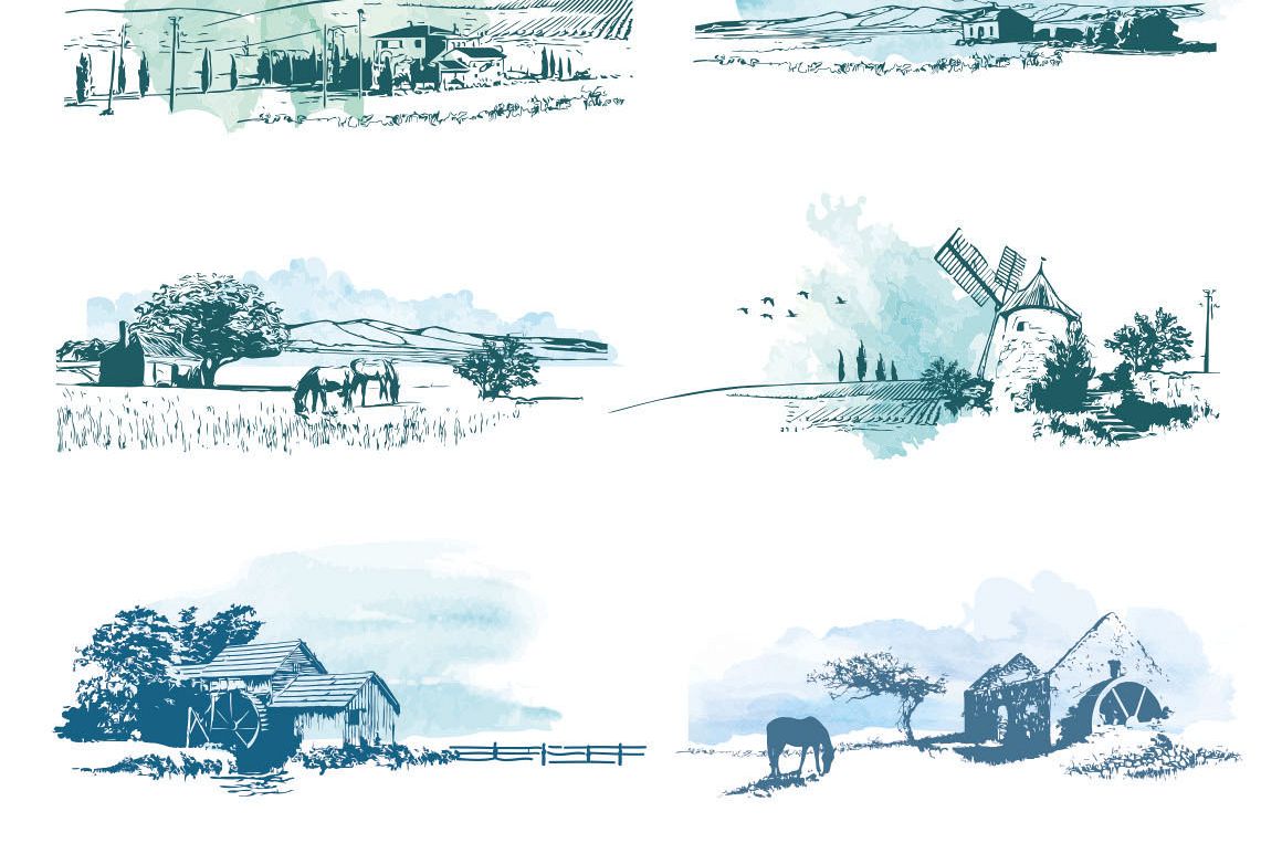 Vector Rural Landscapes example image 1