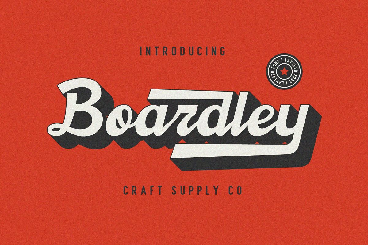 Boardley Script - Layered Font example image 1