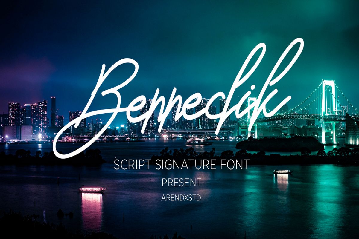 Bennedik Signature Typeface example image 1