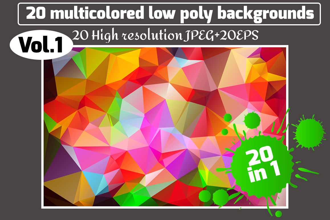 Polygon vector backgrounds set example image 1