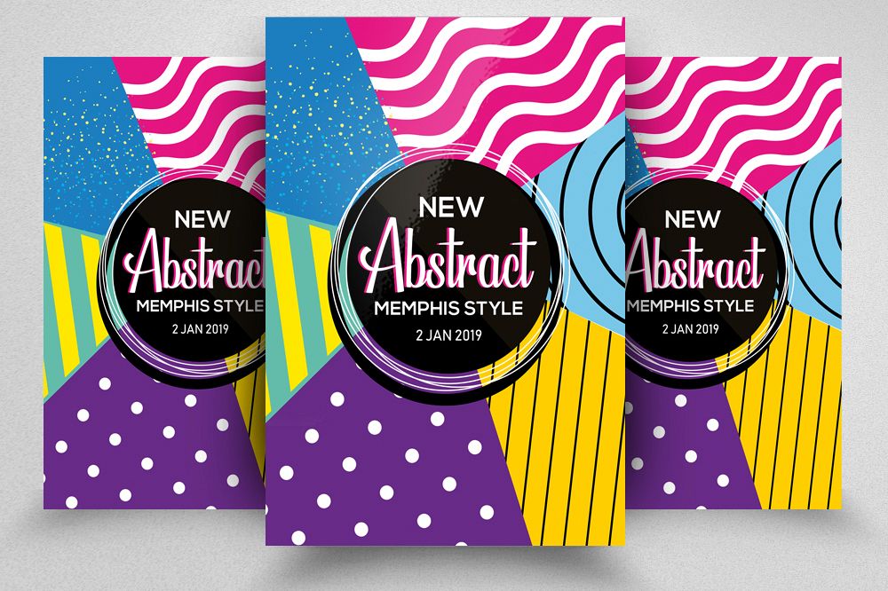 Abstract Memphis Flyer Template example image 1