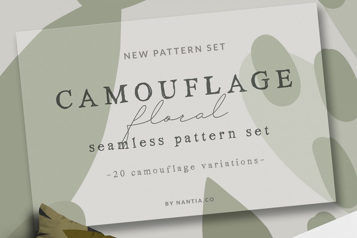 Camouflage Floral Pattern Set example image 1