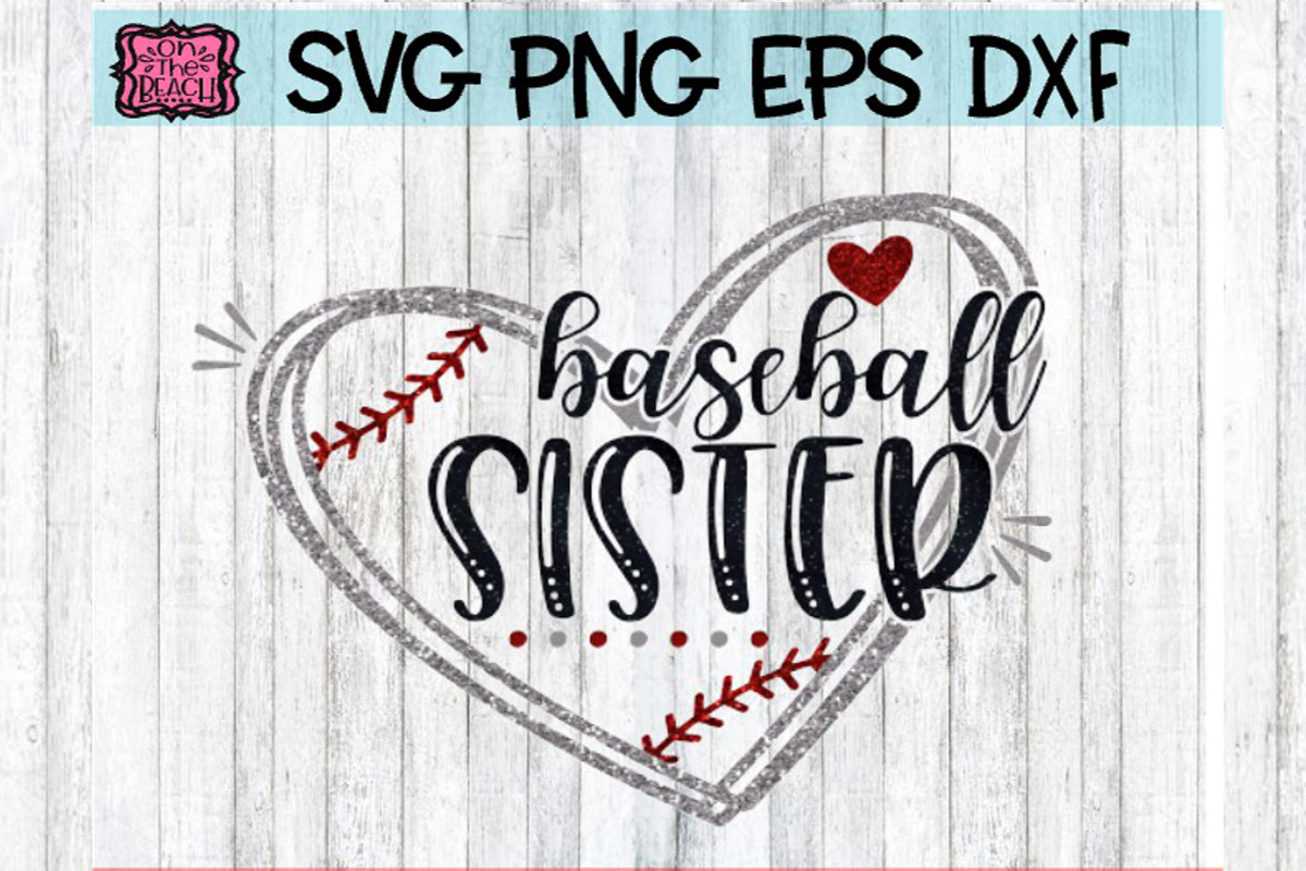 Download Baseball Sister - Heart - SVG - DXF - EPS - PNG