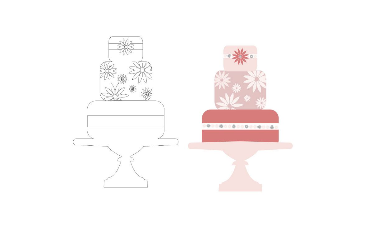 Layered Cake svg file, graphic file, example image 1