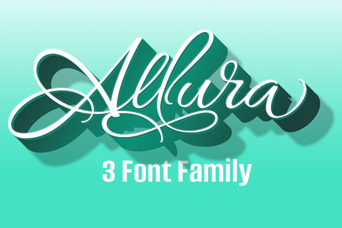 Allura Three Font Package- Save $60! example image 1