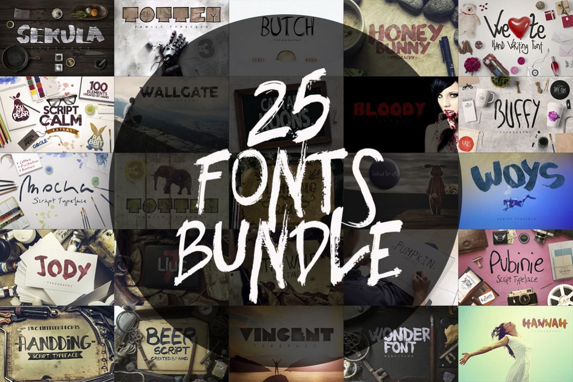 25 Fonts Bundle example image 1