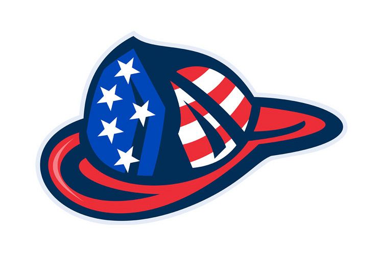 fireman firefighter helmet with American flag example image 1
