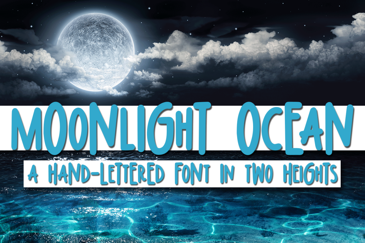 Moonlight Ocean - A Hand-Written Font In Two Heights example image 1