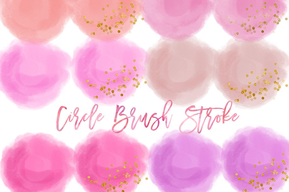 Pink Gold circle brush strokes, Pink Watercolor Rainbow Clipart, Rainbow Digital Paper, Rainbow mint clipart, Watercolor Digital Paper Rainbow Colors example image 1