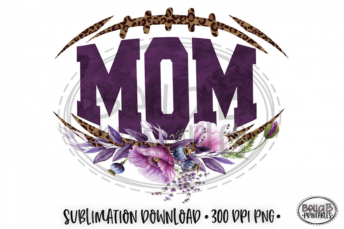 Football Sublimation Design, Football Mom Sublimation example image 1