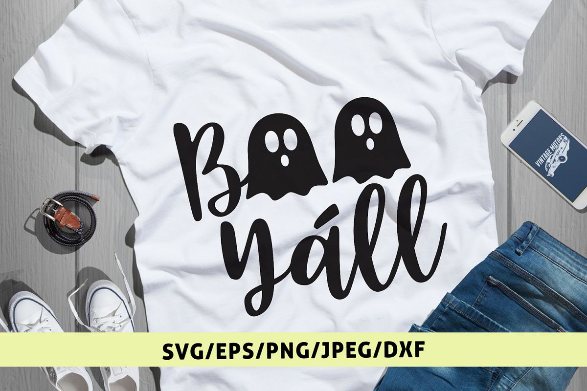 Boo Yall - Halloween SVG EPS DXF PNG Cutting Files example image 1